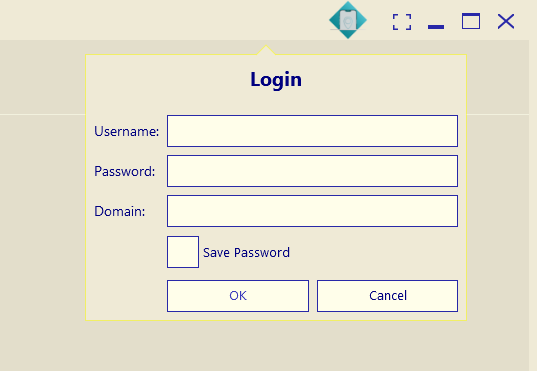 Picture showing Login fields in a Windows Desktop Standalone App.